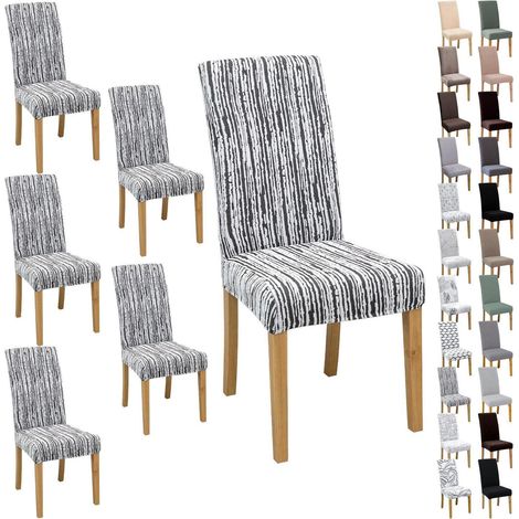 Stuhlbezüge 4/6 Stück, Jacquard, weich & dehnbar, für Esszimmer, Küche, Büro (1/5)