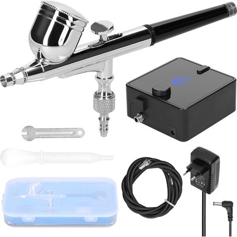 Kit de compresseur d'air professionnel multifonctionnel 0,3 mm, pompe à air max. 36 PSI pour aérographe, idéal pour le modélisme et la peinture artistique. (1/5)