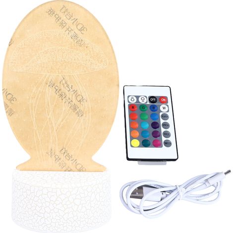 3D colorée avec télécommande tactile lampe de chevet pour