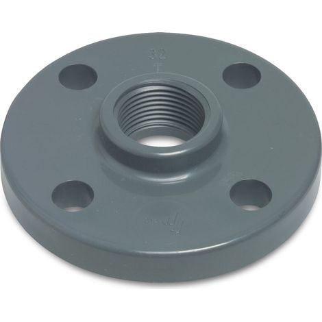 Profec Gewindeflansch PVC-U DIN Flansch DN75 x 2 1/2 Zoll IG - LK 145 mit 4 x Ø 18 mm (PN10/16) (1/2)