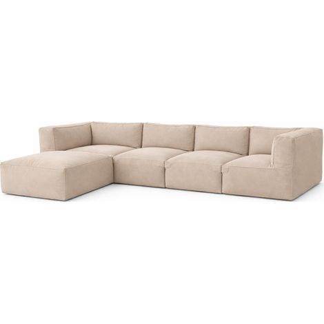 Salotto da giardino modulare da 5 posti beige in tessuto idrorepellente PRAIANO (1/5)