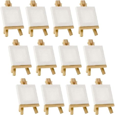 Kreative Mini-Staffelei aus Holz, handgefertigt, Ölmalerei, weiße Leinwand, Malutensilien für Kinder, Handmalerei