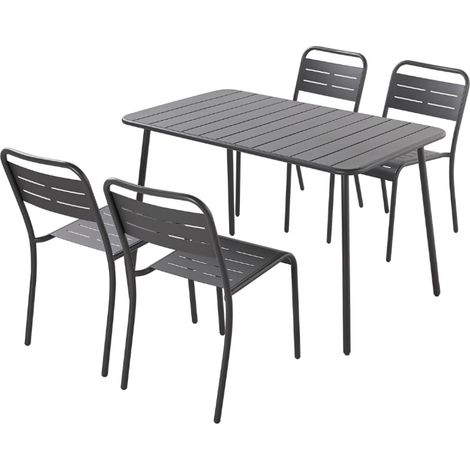 Set tavolo da giardino 120 cm e 4 sedie BERGAME