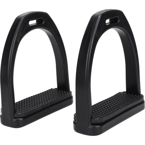 2 étriers en plastique haute résistance avec coussinets en caoutchouc noir antidérapant - Accessoires pour chevaux (grand format) (1/5)