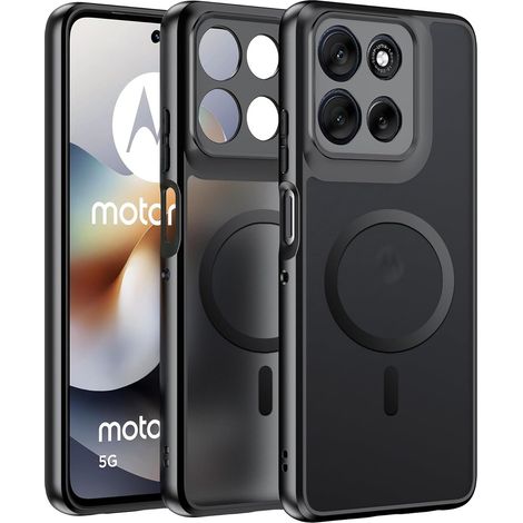 Funda para Motorola Moto G56 5G, compatible con MagSafe, funda mate Erbord, color negro. (1/5)