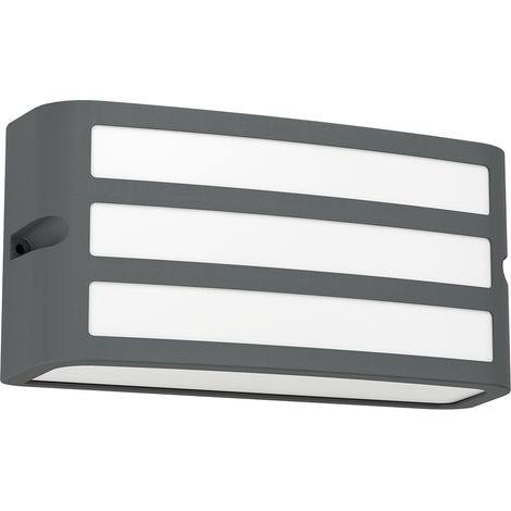 Applique Esterno Contemporanea Camarda Alluminio Grigio 1 Luce E27 (1/6)