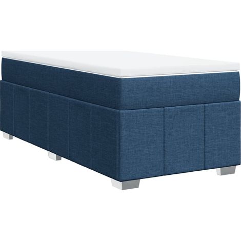vidaXL Giroletto a Molle con Materasso Blu 90x200 cm inTessuto (1/5)