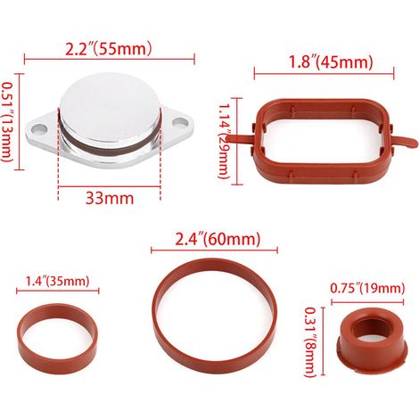 Kit di eliminazione della guarnizione del collettore di aspirazione da 6 x 33 mm 11612245439 per E87 E46 E90 E91 E92 E93 E39 E60 E83 E53 (1/4)