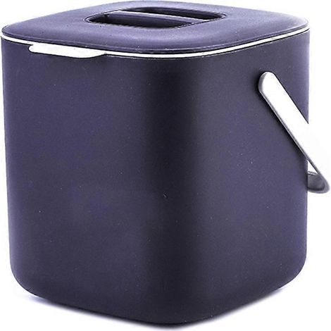 Poubelle de cuisine en plastique avec conteneur à déchets gris foncé (1/5)