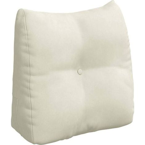 Coussin beige, 45 x 24 x 50 cm, velours. (1/5)