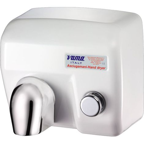 Asciugamani Elettrico Antivandalo con Pulsante 2400W Vama Ariel BP Acciaio Bianco (1/3)