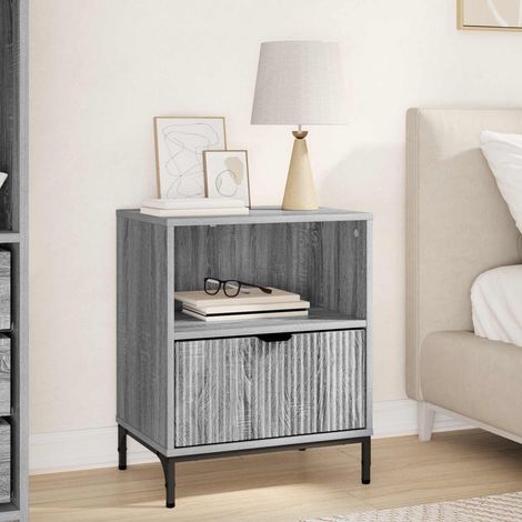 vidaXL Bedside Cabinet Grey sonoma 49 x 36 x 61 cm Engineered wood (1/5)