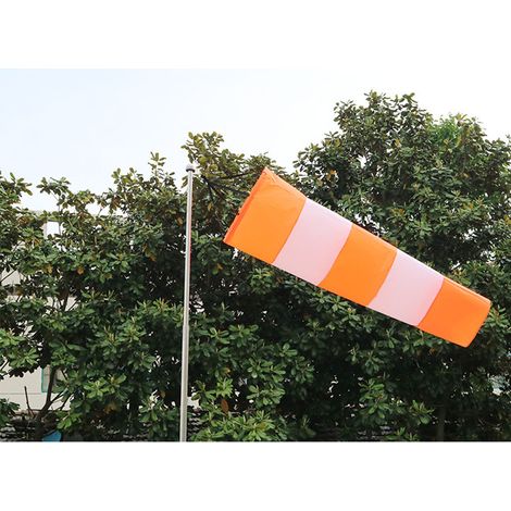 Orangefarbener 80-cm-Windrichtungsmessbeutel, Wetterfahne, Windfahne, reißfester Polyesterbeutel, ideal für den Außenbereich, Flughäfen, Bauernhöfe und Parks, fluoreszierende Ausführung (1/5)