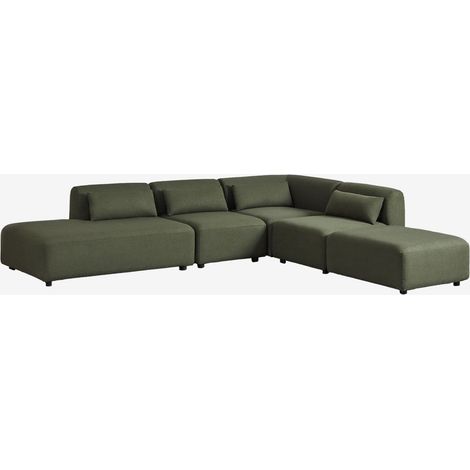 Divano componibile angolare in 4 pezzi con chaise longue sinistra e pouf Fogler SKLUM            