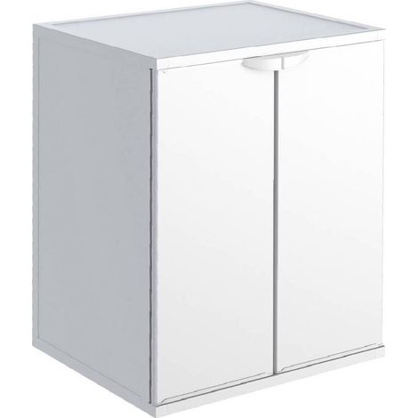 Salone – Meuble machine à laver en résine blanche 68,5x64,5x88 cm – Poignées de protection ABS – Design moderne et fonctionnel - 5x88h