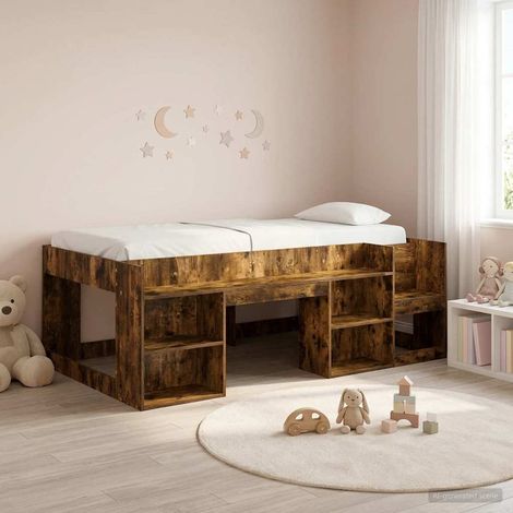 Cama Infantil con Almacenamiento Roble Ahumado 90 x 190 cm (1/5)