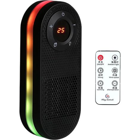 Radiateur d'Appoint Électrique – Mini Chauffage Portable Économe en Énergie, Oscillation 180°, Ultra Silencieux avec Télécommande et Minuterie (1/5)
