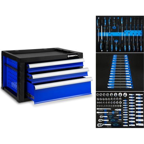 EBERTH Caja de herramientas Armario de herramientas Toolbox con 3 cajones con herramientas (1/5)