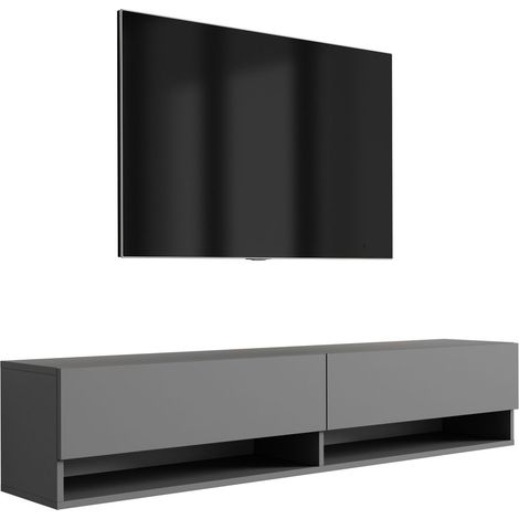 Meuble vasque, Noir, 60 × 77 × 46 cm, poignée noire, pieds noirs, sans plan de travail (1/5)