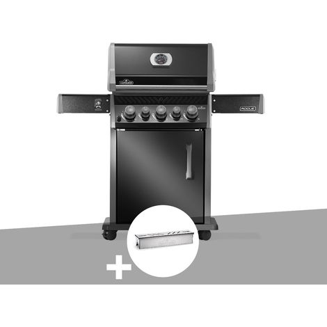 Barbecue à gaz Rogue 425 RB 3 brûleurs + 1 réchaud latéral + 1 brûleur rôtissoire + Boitier de fumage - Napoléon
