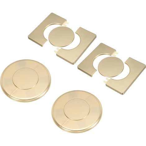 Plaques De Flanc Murale À Fente, 115/90mm OD Autoadhésives Plaques D'Escutcheon ABS Rondes Fixations De Plomberie Pour 52mm Dia Tuyau D'Eau Robinet Décoration De Trou Murale Acc... (1/5)