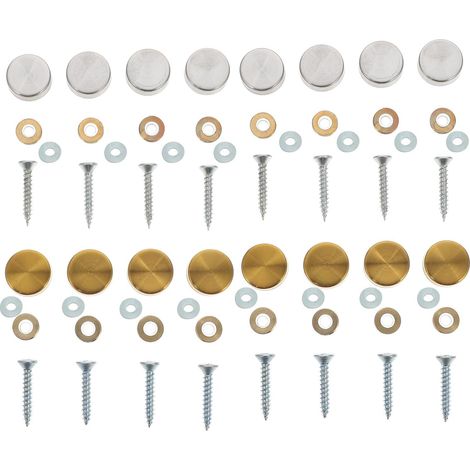 Vis de fixation en acier inoxydable 304 épais lot de 16 sets avec anneaux en cuivre, pour cadres photo acryliques en supermarchés et bureaux (1/5)