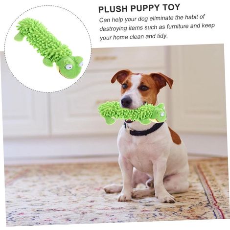Jouet de dentition pour chien, jouet à mâcher en peluche couineuse en forme de molaire, accessoire résistant à l'usure pour chiots (1/5)