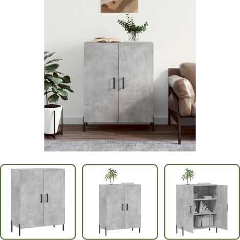 Betonfarbe - Sideboard Betongrau 69,5x34x90 cm Holzwerkstoff (1/5)