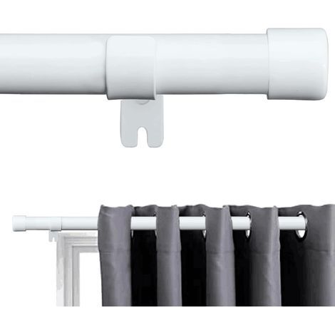 Gardinenstange – Edelstahl – Verstellbar 76–450 cm – Für Wohnzimmer, Schlafzimmer, Küche, Badezimmer – Weiß (1/5)