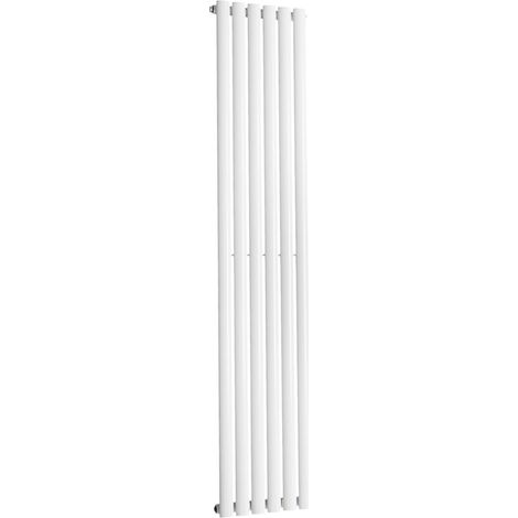 Warmehaus Vertical Oval Panel Single Radiator White 1800 x 355mm (1/5)