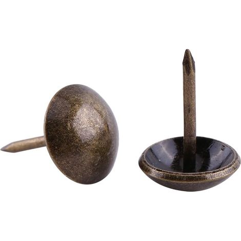 1 Sac de 100pcs Rétro Clous Décoratifs Antiques Couleur Bronze Antique en Fer pour Décoration Canapé Tapisser Punaise Meuble GROOFOO (1/5)