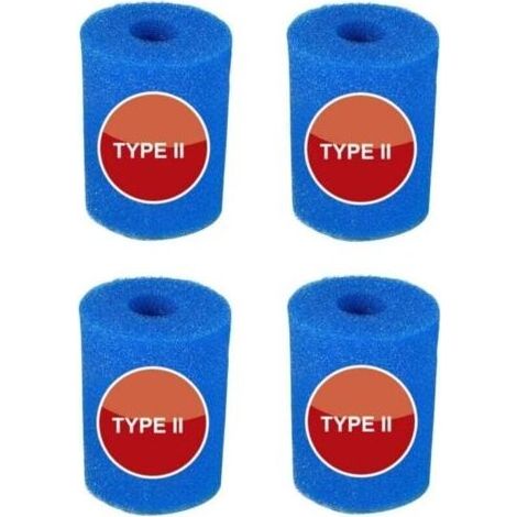 Lot de 4 éponges filtrantes pour filtre de piscine pour Intex type II - Réutilisables - Éponge très élastique - Pour nettoyage de piscine (1/4)
