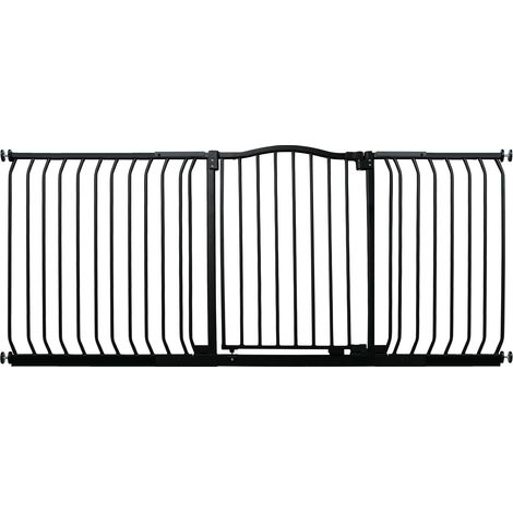 Bettacare Curved Top Dog Gate, 234cm - 243cm, Matt Black, Pressure Fit Pet Gate for Dog and Puppy, Pet and Dog Barrier