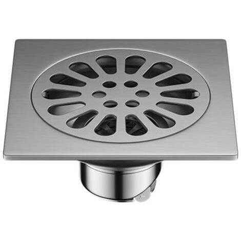 12×12cm Floor Drain with Strainer Thick Filter Drain, Shower Grate, Square Anti-Odor Stainless Steel Floor Drain, Shower Drain (1/5)
