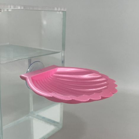 Fischruheplatz - Muschelbett mit Saugnapf (verpackt) - Großes Seidenbett, rosa