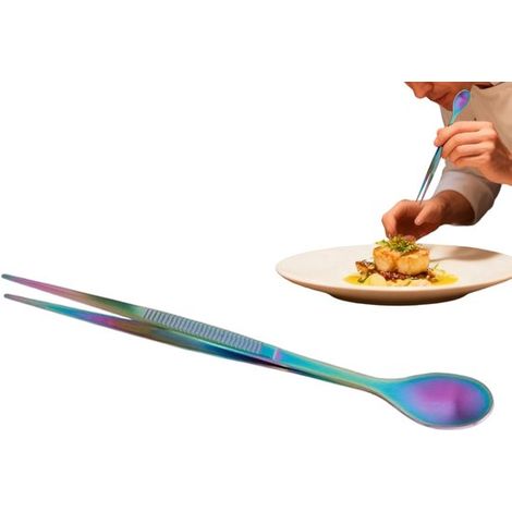 Pince-cuillère multifonction pour dégustation et préparation culinaire, cuillère robuste avec pince intégrée, prise ferme, adaptée à la pâtisserie, cuisine, buffet et barbecue (1/5)