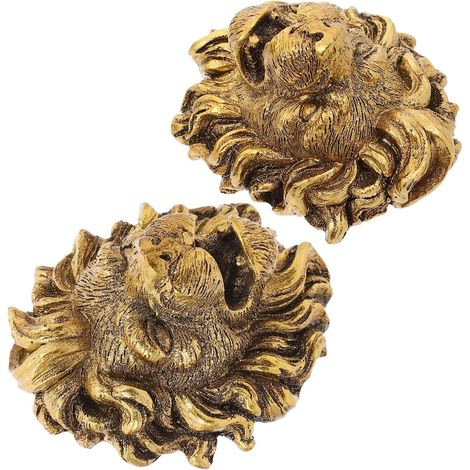 Lot de 2 Buses de Fontaine Murale en Résine de Tête de Lionceau 6,5 X 5 X 4 Cm, Fontaine Murale D'extérieur pour Bassin et Jardin, Jet d'eau Décoratif pour Terrasse et (1/5)