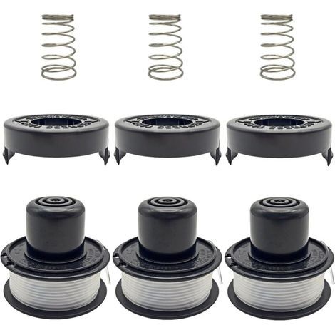 Lot de 3 bobines fil et couvercle pour débroussailleuse + capuchon avec ressort A6226 GL250 GL310 GL360, bobine ligne rechange (3 - (1/5)