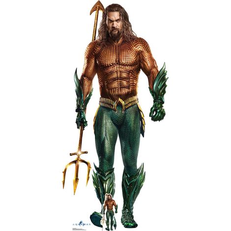 Figurine en carton Aquaman avec le trident de Neptune -Haut 194 cm (1/4)