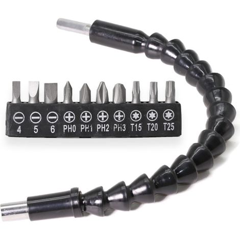 Extensión flexible para taladro de 295 mm (11,61 pulgadas) – Soporte para destornillador, acceso a zonas de difícil acceso. (1/5)