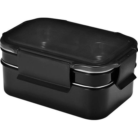 Irovami Boîte lunch inox double couche – couvercle hermétique, anti-fuite, bureau/école (1/5)