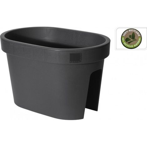 GreenGarden® Balkon Pflanzkübel Pflanztopf Blumentopf  27 x 40cm Höhe 25cm anthrazit"-"179093111