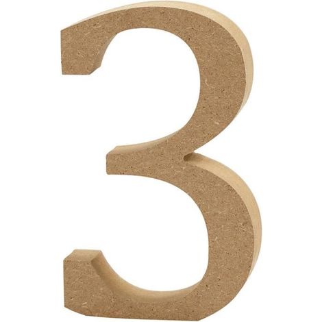 Chiffre décoratif - Bois massif - Marron - Intérieur (1/2)