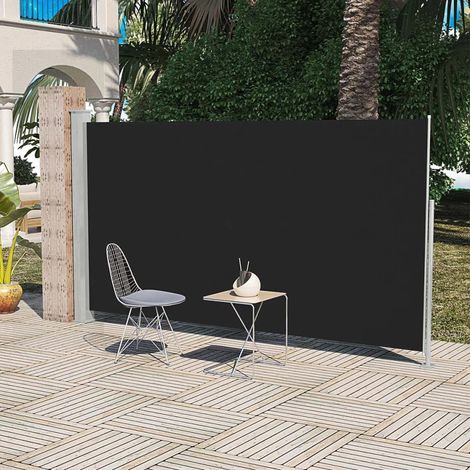 Auvent latéral de patio,Marquise,Store Banne,Anti-UV 160x300 cm Noir -FR28273 (1/5)