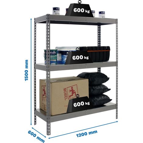 Simonrack Metallregal grau, modernes Design 1200x1500 mm