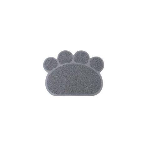 Katzenstreumatte, hochwertige große Katzentoilette, PVC-Material, niedliche Katzenpfotenform, wasserdicht und langlebig, leicht zu reinigen, rutschfest, grau, 40 cm × 30 cm (1/5)