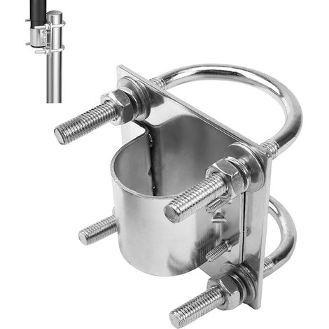Collier de serrage pour mât d'antenne satellite - Support d'antenne - Support de tuyau pour montage sur toit - Supports pour antenne satellite (1/5)