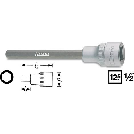 Douille male carré 1/2" 8x119mm i6kt. Hazet (1/2)