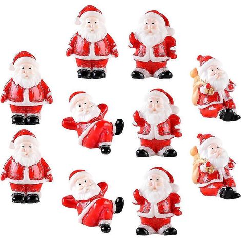 Lot de 10 figurines miniatures de bonhommes de neige pour Noël - Décorations de Noël miniatures (1/5)
