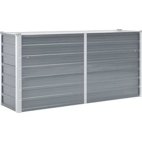 Garten-Hochbeet Verzinkter Stahl 160x40x77 cm Grau vidaXL